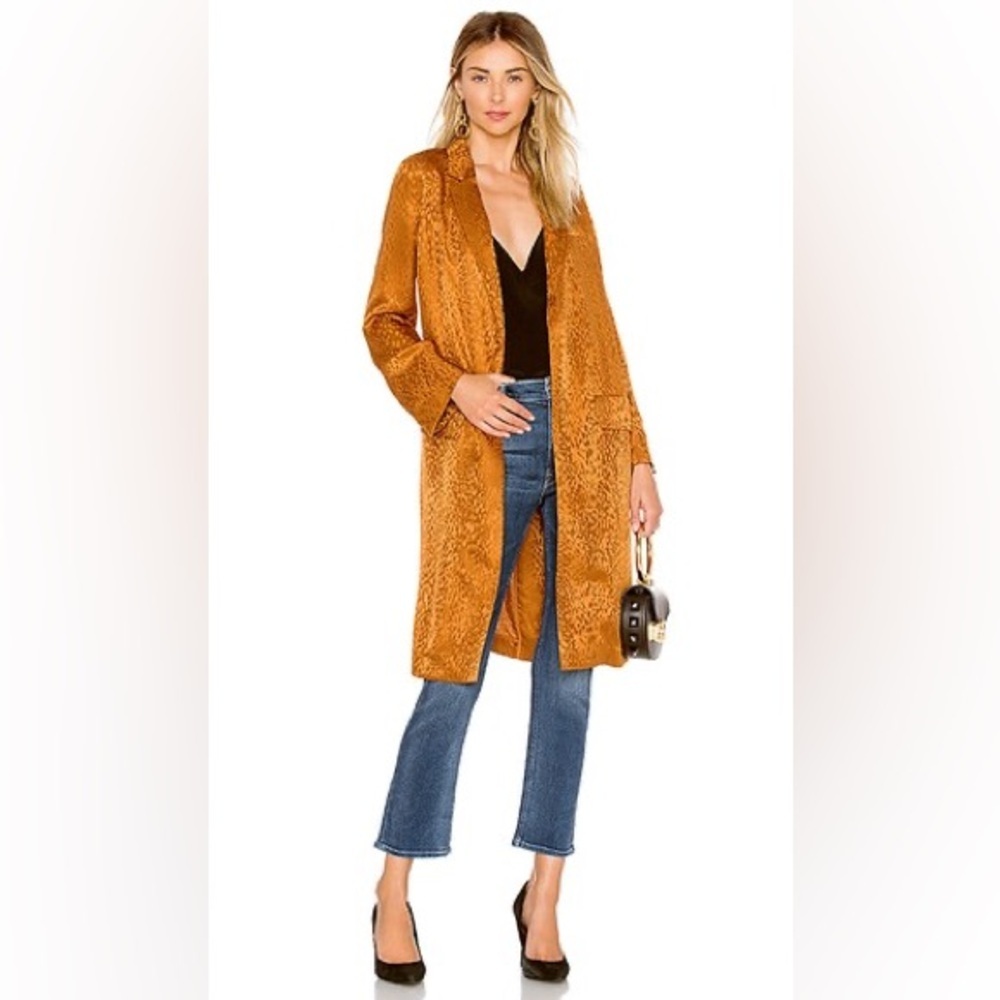 A.L.C. Women's Burnt Orange Silk Trench Coat